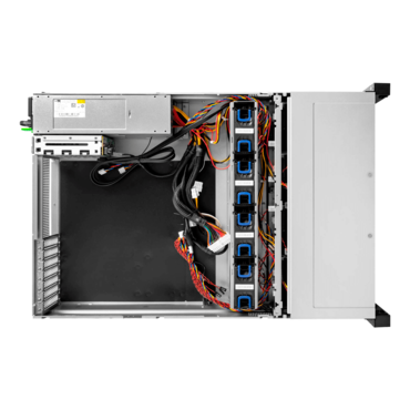 RS216-07-CR800.OL.D, 8x 3.5&quot;/2.5&quot; External Bays, 2x 2.5&quot; Rear External Bays, 800W CRPS PSU, EEB, Black/Grey, 2U Chassis - TAA Compliant