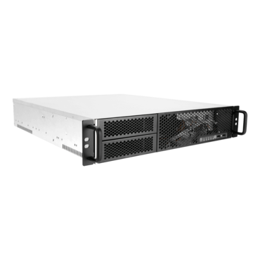 R200-02N.U3, 2x 5.25&quot; External Bays, 4x 3.5&quot; Internal Bays, No PSU, ATX, Black/Grey, 2U Chassis - TAA Compliant