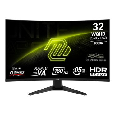 MAG 325CQF, Curved, 31.5&quot; Rapid VA, 2560 x 1440 (QHD), 0.5 ms, 180Hz, Gaming Monitor
