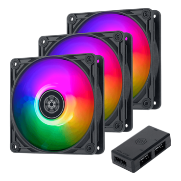 VISTA 120 ARGB 3 x 120mm, w/ ARGB Hub, ARGB LEDs, 2000 RPM, 66 CFM, 30.6 dBA, Cooling Fans