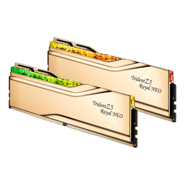64GB (2 x 32GB) Trident Z5 Royal Neo DDR5 6000MT/s, CL26, Gold, RGB LED, DIMM Memory - TAA Compliant