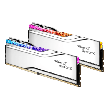 64GB (2 x 32GB) Trident Z5 Royal Neo DDR5 6000MT/s, CL30, Silver, RGB LED, DIMM Memory - TAA Compliant