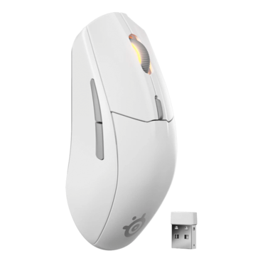 Rival 3 Wireless Gen 2, 18000-dpi, Wireless/Bluetooth, White, Optical Gaming Mouse