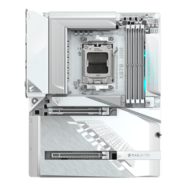 X870 AORUS STEALTH ICE, AMD X870 Chipset, AM5, ATX Motherboard