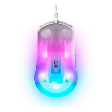 Rival 3 Gen 2, 3 RGB Zones, 8500-dpi, Wired, White, Optical Gaming Mouse