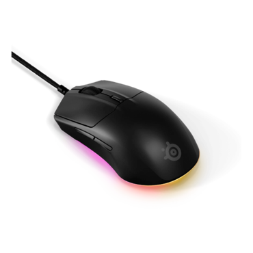 Rival 3 Gen 2, 3 RGB Zones, 8500-dpi, Wired, Black, Optical Gaming Mouse