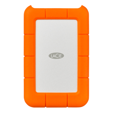 1TB LaCie Rugged USB-C, USB-C 3.2 Gen 1, Portable, Orange, External Hard Drive