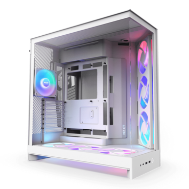 H9 Flow RGB+, Tempered Glass, No PSU, E-ATX, White, Mid Tower Case