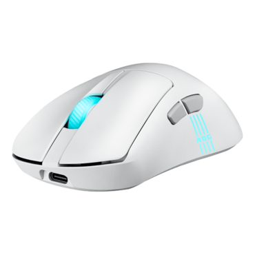 ROG Keris II Origin, 3 RGB Zones, 42000-dpi, Wired/Bluetooth/Wireless, Moonlight White, Optical Gaming Mouse