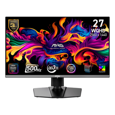 MAG 272QP QD-OLED X50, DisplayHDR™ 500, 26.5&quot; QD-OLED, 2560 x 1440 (QHD), 0.03 ms, 500Hz, FreeSync™ Premium Pro Gaming Monitor
