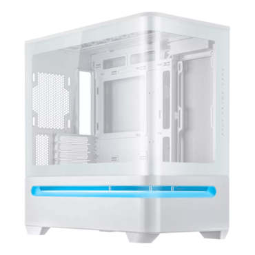 Prime AP202, Tempered Glass, No PSU, micro-ATX, White, Mid Tower Case