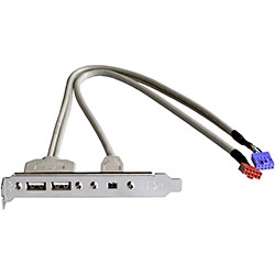 4-pin FireWire and Dual USB Ports PC Case Slot Bracket, 2x 10-pin Connectors