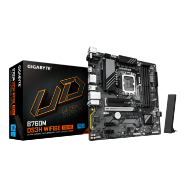 B760M DS3H WIFI6E GEN5, Intel® B760 Chipset, LGA 1700, microATX Motherboard