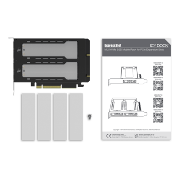 ExpressSlot Elite MB842M5P-B, 2 Bay Removable M.2 NVMe SSD to PCIe 5.0 x8 Mobile Rack Enclosure /Adapter for PCIe Expansion Slot