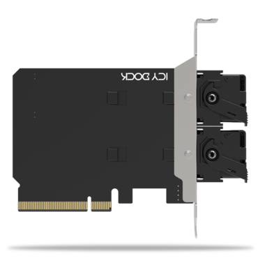 ExpressSlot Core MB312M4P-B, 2 Bay Removable M.2 NVMe SSD to PCIe 4.0 x8 Mobile Rack Adapter Card for PCIe Expansion Slot