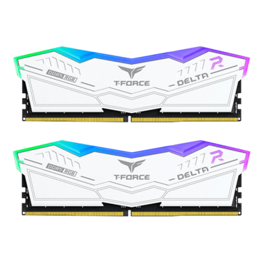 32GB (2 x 16GB) T-FORCE DELTA RGB DDR5 6400MHz, CL32, White, RGB LED, DIMM Memory