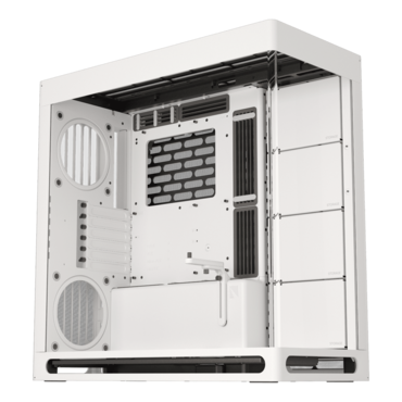 HS 420, Tempered Glass, No PSU, E-ATX, White, Mid Tower Case