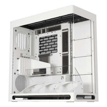 HS 420 VGPU, Tempered Glass, No PSU, E-ATX, White, Mid Tower Case