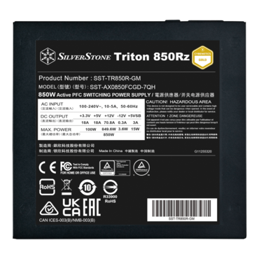 Triton 850Rz, 80 PLUS Gold 850W, Fully Modular, ATX Power Supply