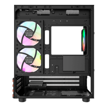 View 170 WS ARGB, Tempered Glass, No PSU, microATX, Black, Mini Tower Case