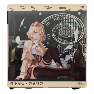 Watson Amelia Y40 + Desk Pad Bundle, Tempered Glass, No PSU, ATX, Beige/Black, Mid Tower Case