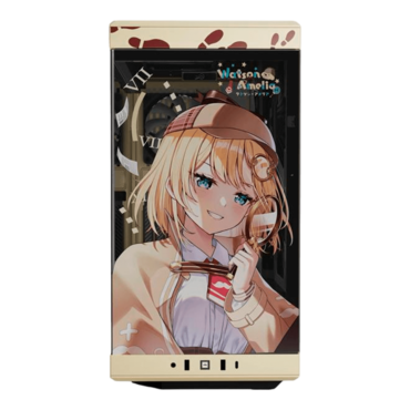 Watson Amelia Y40 + Desk Pad Bundle, Tempered Glass, No PSU, ATX, Beige/Black, Mid Tower Case