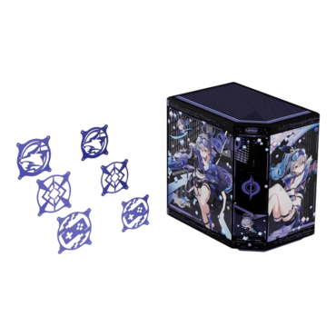 Official Y70 Silver Wolf Case Bundle, Tempered Glass, No PSU, E-ATX, Black/Violet, Mid Tower Case