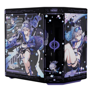 Official Y70 Silver Wolf Case Bundle, Tempered Glass, No PSU, E-ATX, Black/Violet, Mid Tower Case