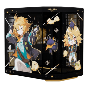 Dokibird Y70 Dragoon Bundle, Tempered Glass, No PSU, E-ATX, Black/Yellow, Mid Tower Case