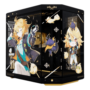 Dokibird Y70 Dragoon Bundle, Tempered Glass, No PSU, E-ATX, Black/Yellow, Mid Tower Case