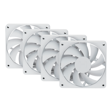 FA12 Snow White 4 x 120mm, 1500 RPM, 72 CFM, 28 dBA, Cooling Fans