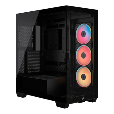 3500X LX-R RGB iCUE LINK, Tempered Glass, No PSU, E-ATX, Black, Mid Tower Case