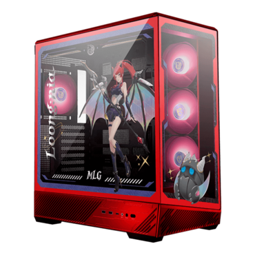 MAG PANO 130R MLG EDITION, Tempered Glass, No PSU, ATX, Red/Black, Mid Tower Case