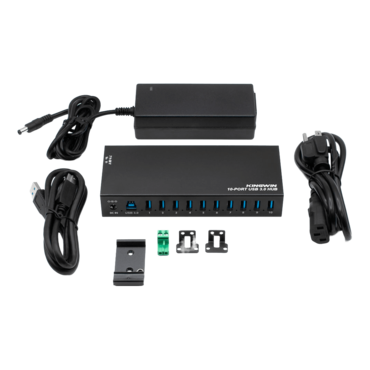 KWI-TPHUB10, Mountable Metal Industrial 10-Port USB 3.0 Hub