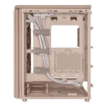 ProArt PA401 Wood, Tempered Glass, No PSU, ATX, Beige, Mid Tower Case