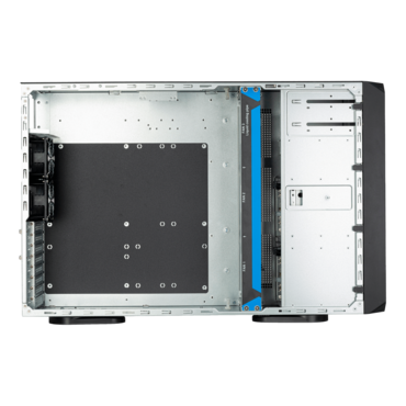 WS380-E, 2x 5.25", 8x 3.5"/2.5" External Bays, No PSU, E-ATX / SSI-EEB, Black, Full Tower Chassis