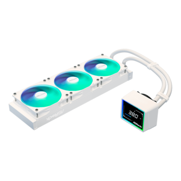 Challenger White 360 Digital, 360mm Radiator, Liquid Cooling System