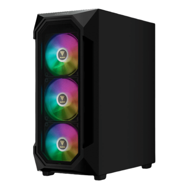 AURA GC1 ELITE ARGB, Tempered Glass, No PSU, ATX, Black, Mid Tower Case