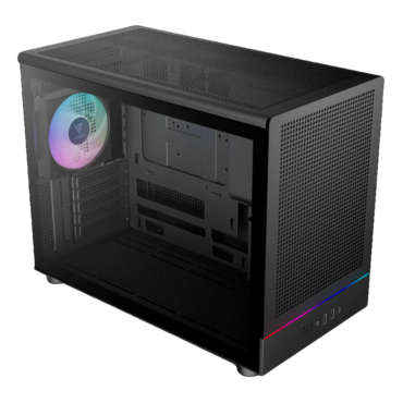 ATHENA M4M, Tempered Glass, No PSU, microATX, Black, Mini Tower Case