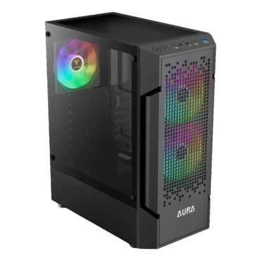 AURA GC7 ARGB, Tempered Glass, No PSU, ATX, Black, Mid Tower Case