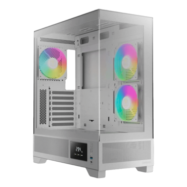 ATLAS M1 WH, Tempered Glass, No PSU, ATX, White, Mid Tower Case