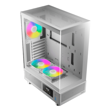 ATLAS E1 WH, Tempered Glass, No PSU, ATX, White, Mid Tower Case