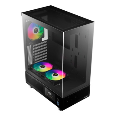 ATLAS E1, Tempered Glass, No PSU, ATX, Black, Mid Tower Case