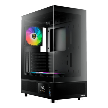 ATLAS E1, Tempered Glass, No PSU, ATX, Black, Mid Tower Case