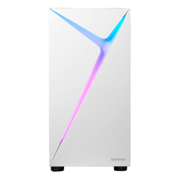 ARGUS E4 ELITE WH, Tempered Glass, No PSU, ATX, White, Mid Tower Case