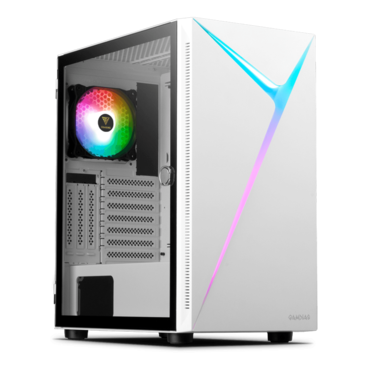 ARGUS E4 ELITE WH, Tempered Glass, No PSU, ATX, White, Mid Tower Case