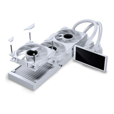 Glacier One 360M25 LCD, White, 360mm Radiator, Liquid Cooling System