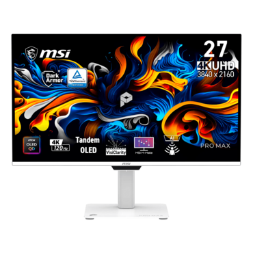 PRO MAX 271UPXW12G, DisplayHDR™ 400, 26.5" QD-OLED, 3840 x 2160 (4K UHD), 0.03 ms, 120Hz, FreeSync™ Premium Pro Monitor
