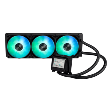 MAX Gaming LC 360 ARGB LCD, 360mm Radiator, Liquid Cooling System