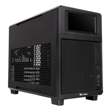 TR200, Mesh Panel, LCD, No PSU, microATX, Black, Mini Tower Case